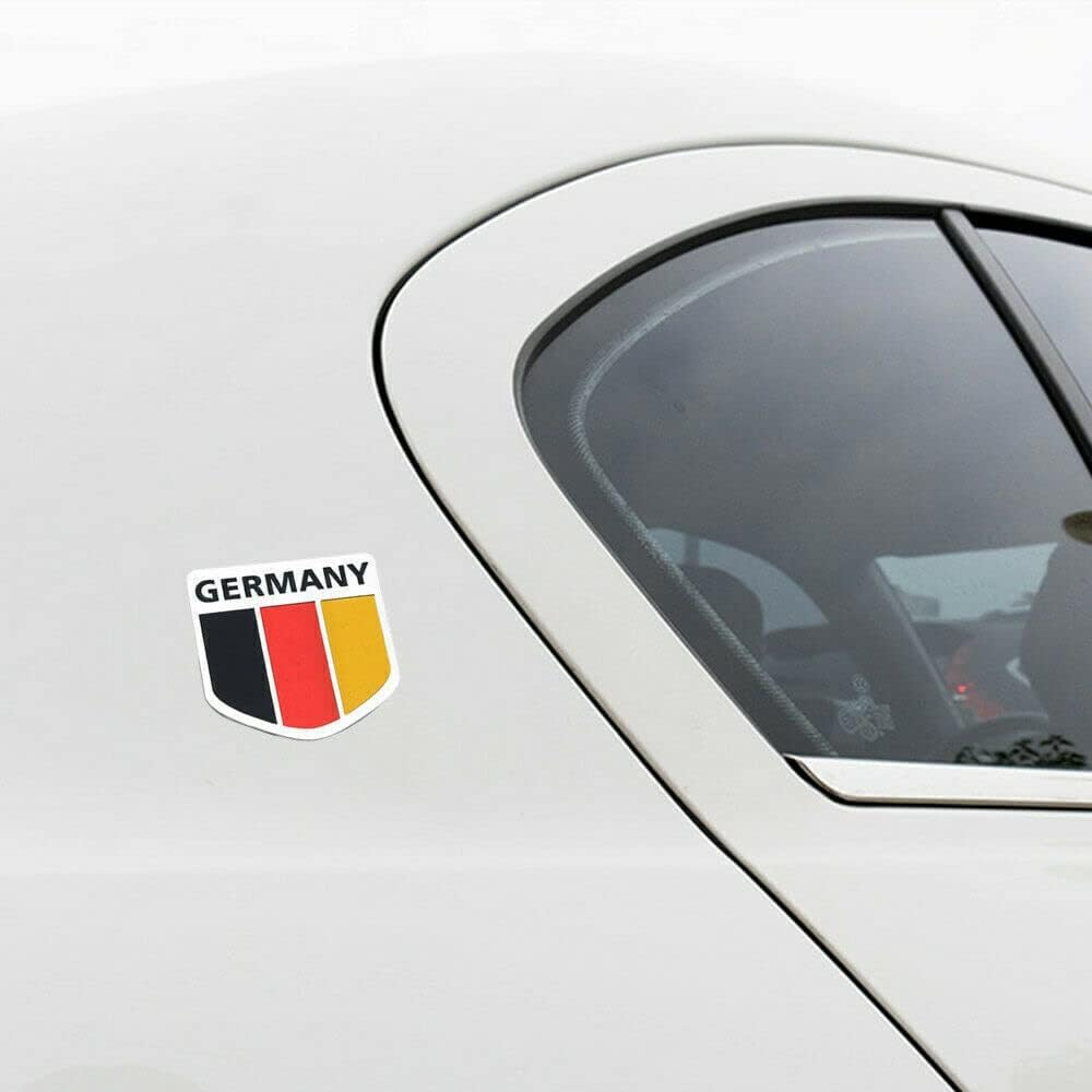 AIMALL Flag of Australia Germany Aluminium Car Emblem Badge Decal Sticker 5X5Cm (1.97X1.97In) &ndash; Weather-Resistant Vehicle Sticker, Durable Aluminium Alloy image number 1