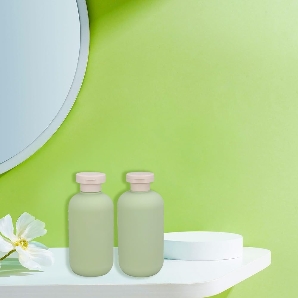 Plastic Squeeze Bottles with Flip Cap and Pump, 2Pcs Empty Squeeze Bottles with Flip Cap, Refillable Travel Bottles Shampoo Pump Bottles, Shampoo and Conditioner Bottles Travel Containers, 300Ml image number 3