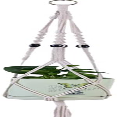 AIMALL Macrame Plant Hanger, 39 Inch Hand-Braided Hanging Planter Holder, Indoor Outdoor Flower Pot Basket with Cotton Rope, Boho Style for Living Room, Balcony, or Garden - 01 image number 7