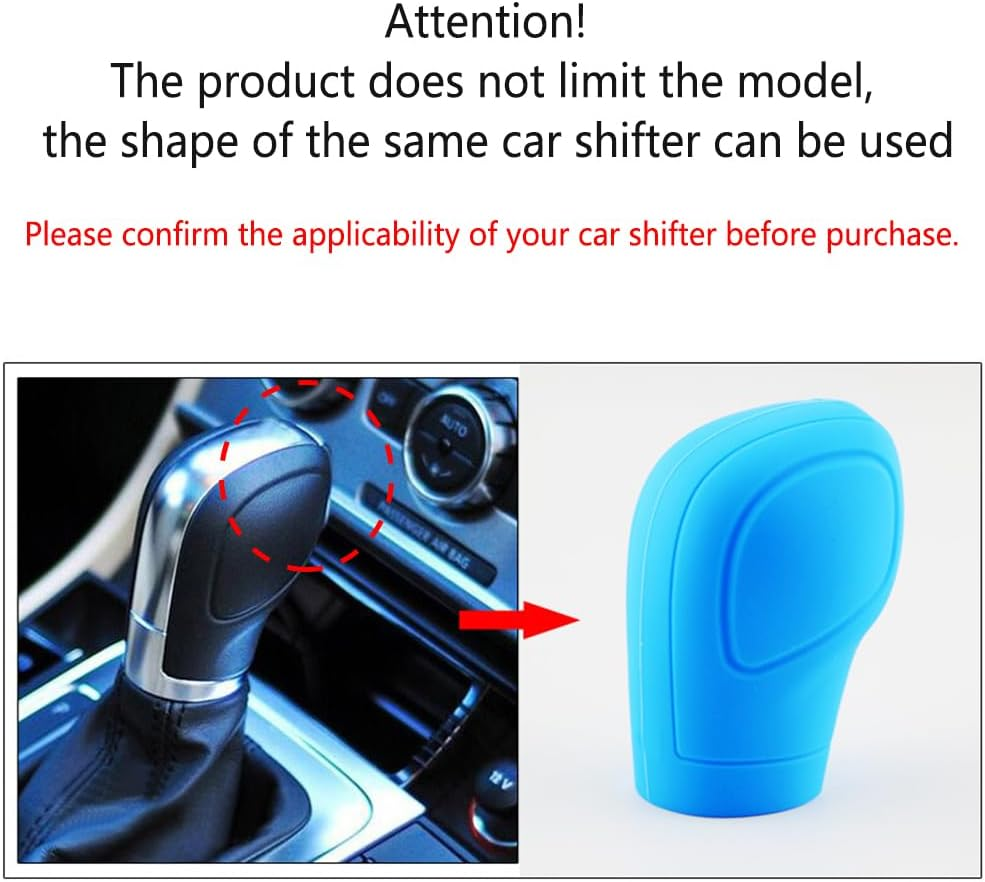 2PCS Car Gear Shift Cover - Silicone Auto Gear Shift Knob Cover - Preventing Automatic Shifter Knobs Aging - Universal Car Interior Decor Accessories for Women or Man (Black) image number 2