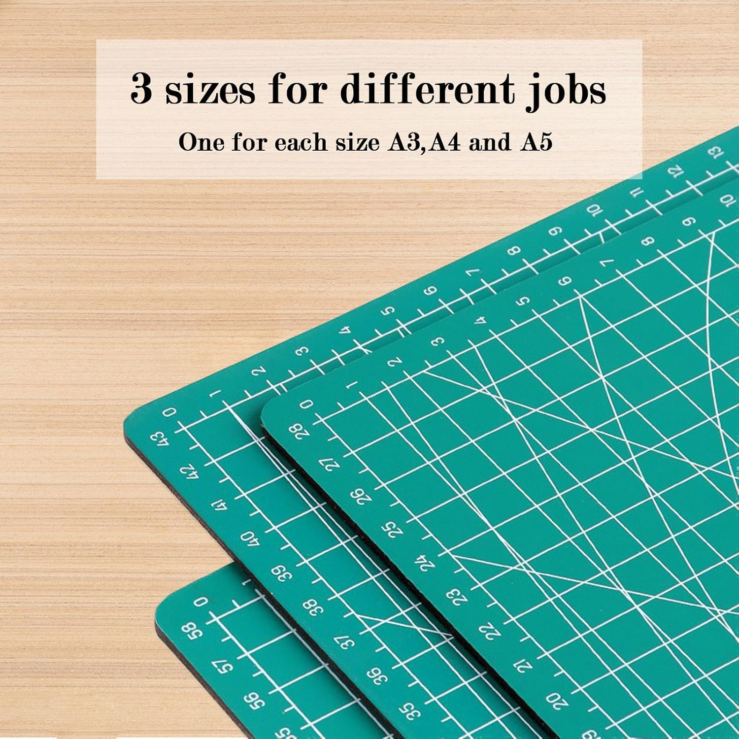 3Pcs Cutting Mat,Self Healing Cutting Mat A3 A4 A5,Double Sided Cutting Mats for Crafts,Craft Mats Fabric Leather Cutting Quilting Modeling Hobby Project image number 6