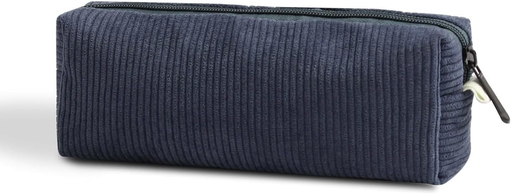 Corduroy Pouch, Large Capacity Storage Bag, Portable Pen Organizer for Kids, Office Stationery, Cute Makeup Pouch for Home, School, Office (Blue)