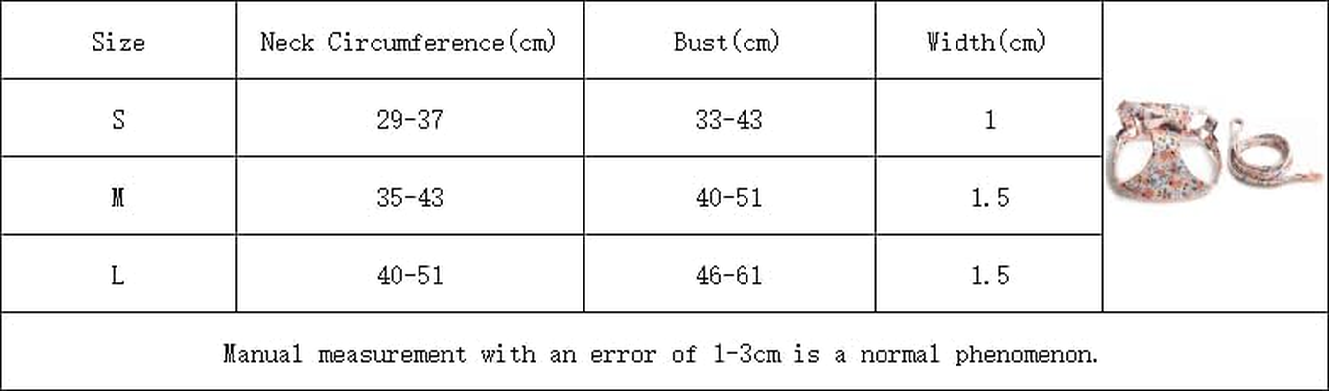 No Pull Floral Pattern Dog Harness- Lightweight and Soft Dog Harness, Adjustable Small Dog Harness and Leash Set, with Dog Leash, Suitable for Puppy (Style 1, Large) image number 3