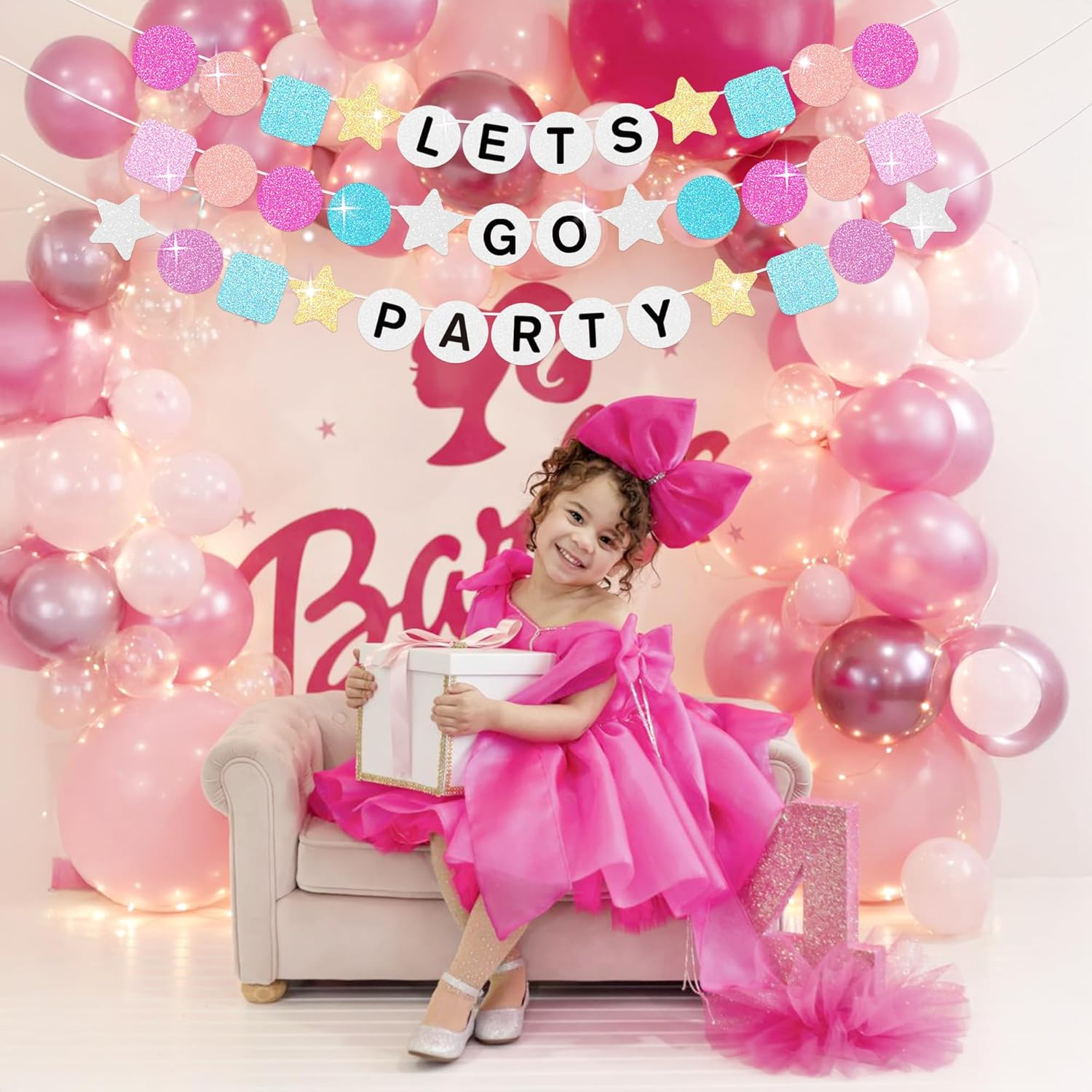 Fttoyoly 145 Pcs DIY Friendship Bracelet Birthday Banner, 5.4 Ft Glitter in My Birthday Era Banner Era Tour Decorations for Classroom Party Supplies image number 1