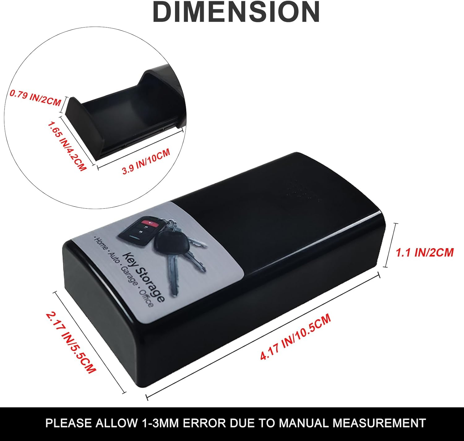 Magnetic Key Box Hide a Key outside Strong Magnet Spare Key Hider Secret Key Holder under Car for Car Home Garage Office Safe Emergency Key Case image number 4