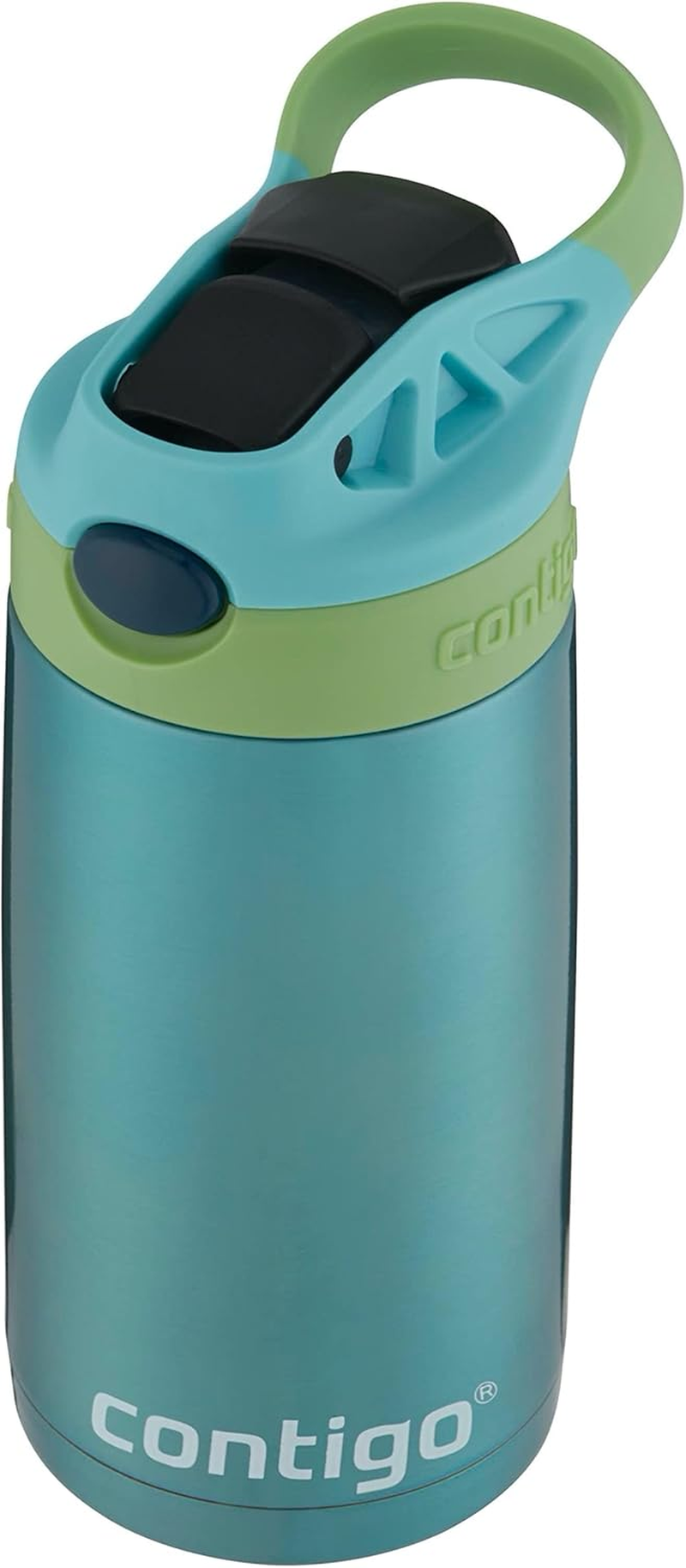 Contigo Kids Straw Stainless Steel Water Bottle with AUTOSPOUT Lid, 13Oz, Ocean image number 1