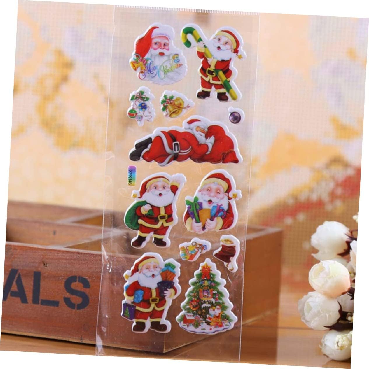 Vaguelly 3Sets Christmas Present Stickers Set Santa Claus Tree Stickers DIY Holiday Decorations for Boys and Girls 20Sheets*3 image number 1