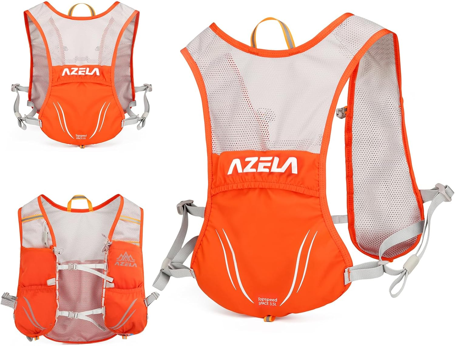 Running Vest Backpack, Lightweight Breathable Hydration Vest with Reflective Strips, Multi-Functional Adjustable Running Vests Womens Men for Outdoor Hiking Cycling