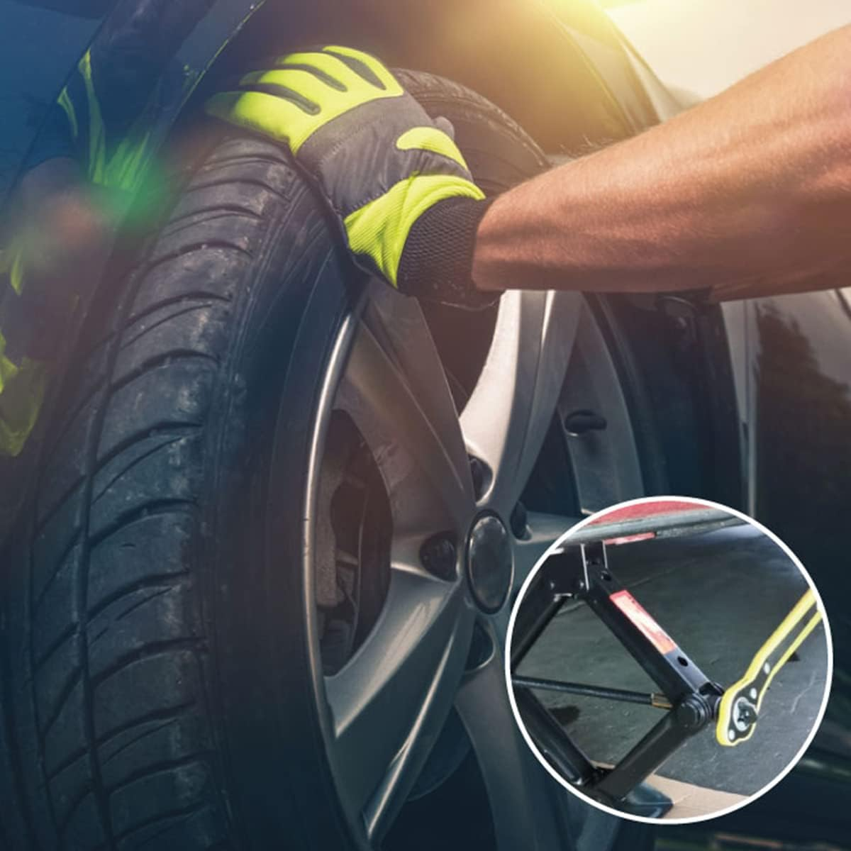 Car Jack Wrench, 360&deg; Swivel Labor-Saving Car Jack Ratchet Wrench with Long Handle, Scissor Jack Lift Speed Handle Tool for Travel, Van, SUV and Other Vehicles image number 3