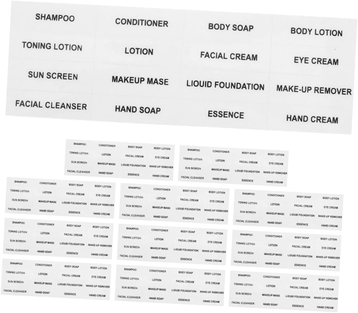 12 Sheets Stickers Shampoo Travel Toiletries Storage Bin Labels Sub Bottle Label Travel Labels for Toiletries Toiletry Small Cosmetic Soap PVC Self-Adhesive image number 3