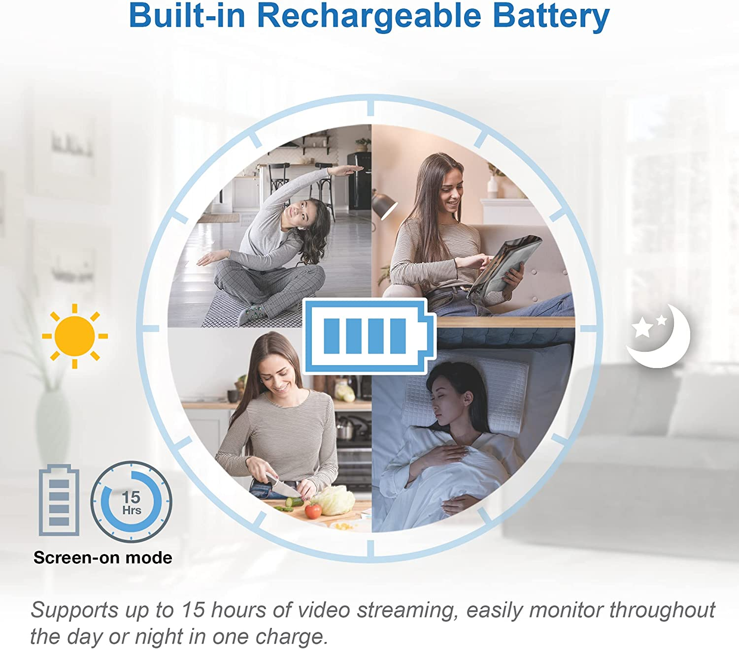 Vtech BM7750HD 7" Pan & Tilt Full Colour Video Baby Monitor, 2-Way Talk, Soothing Sounds, Temp Sensor & Motion Detection, up to 15 Hours Battery Life