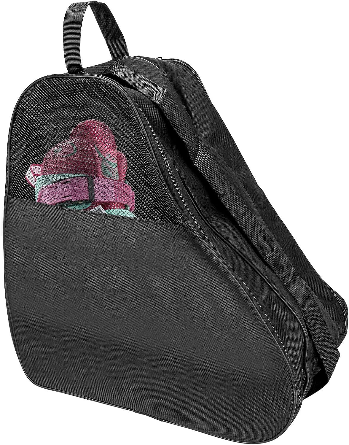 LUWOO Roller Skate Bag, Breathable Roller Skate Bag with Adjustable Shoulder Strap, Oxford Cloth Ice Skate Shoes Carry Bag for Women, Men (Black) image number 5