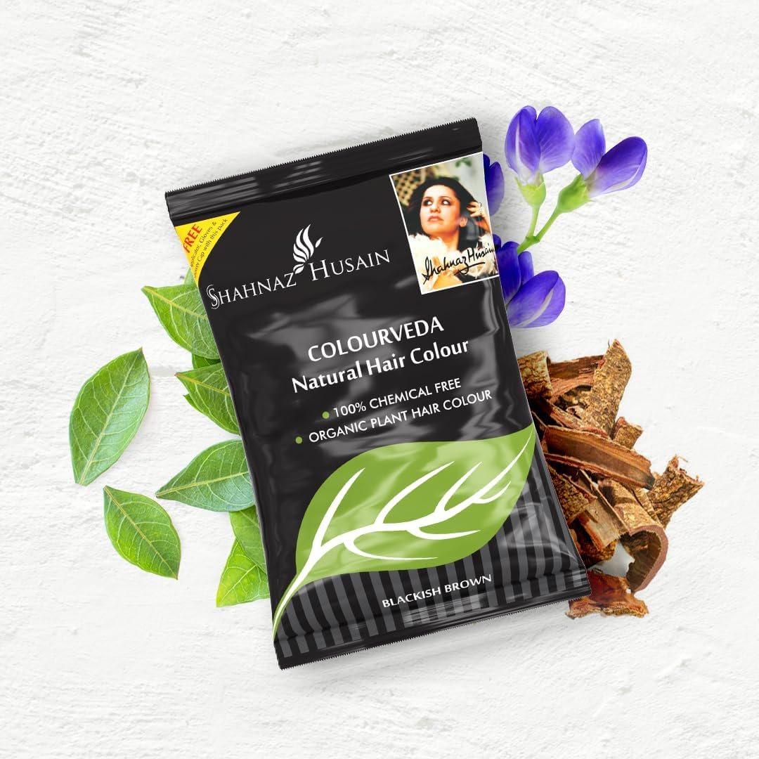 Shahnaz Husain Colourveda Natural Hair Colour Blackish Brown 100G (Pack of 3)