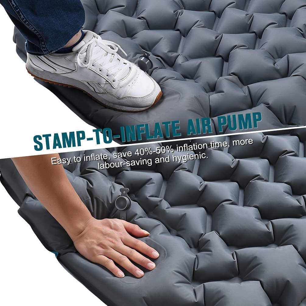 Uandhome Camping Mat Self Inflating Camping Sleeping Mat, 10Cm Thick Ultralight Camping Mattress with Pillow Folding Sleeping Pad Camp Air Bed Compact Inflatable Roll Camping Mattress for Outdoor image number 5