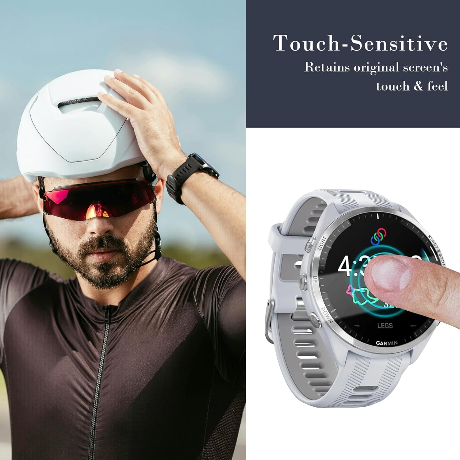 (3 Pack) Screen Protector for Garmin Forerunner 965/965 Solar, 9H Hardness Tempered Glass Screen Protector Film Guard for Garmin Forerunner 965 image number 5