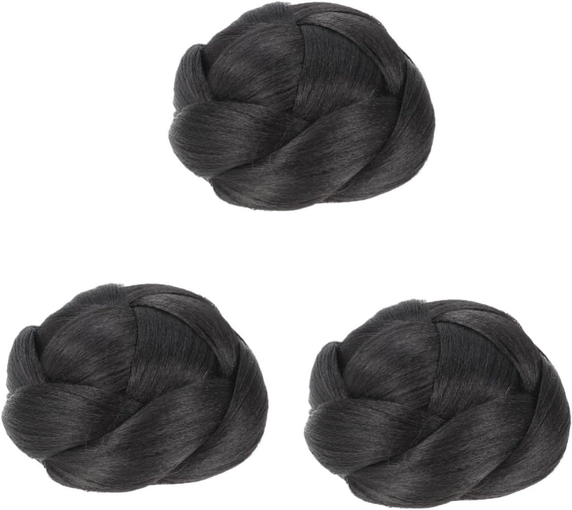 Healeved 3Pcs Fake Braid Bun Braided Hair Hair Extensions for Women Adding Fullness Style to Everyday Special Occasion Hairstyles