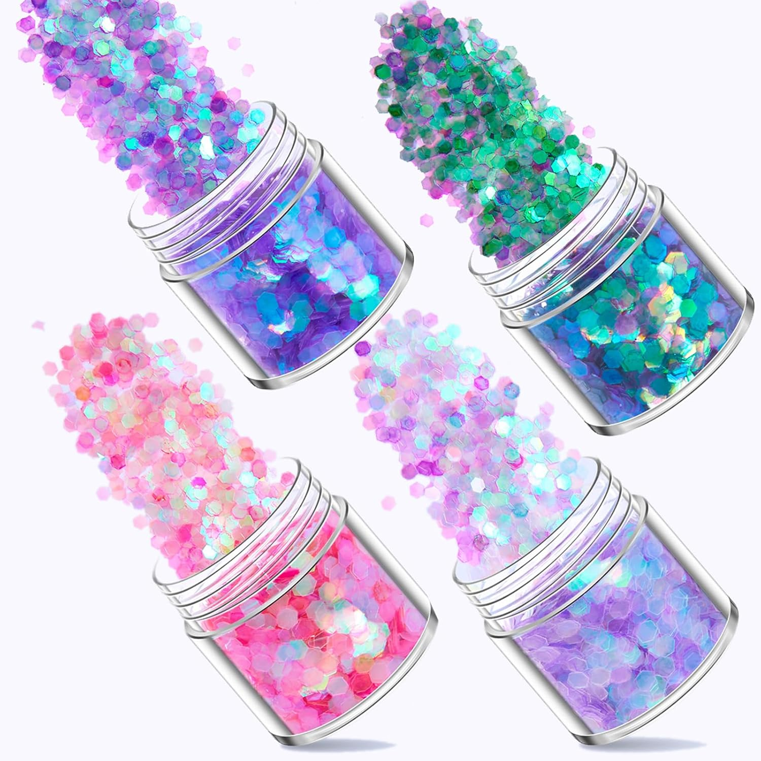 Roseflower Holographic Chunky Glitter, Mix Multi Flakes Dreams Iridescent Festival Cosmetic, Body Face Eye Hair Nail & Eyeshadow, Decoration Perfect Halloween, Resin, Slime, Tumbler, Craft, Makeup image number 5