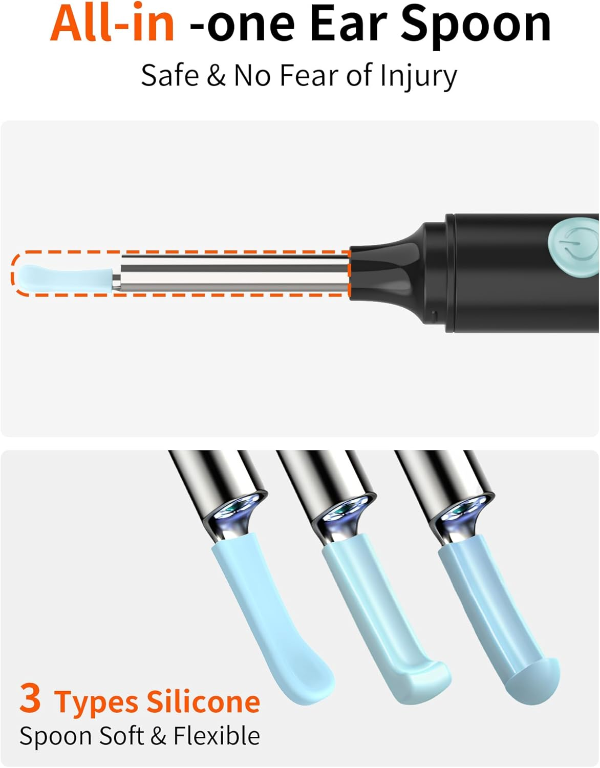 Ear Wax Cleaner with Camera - Ear Camera with 1080P, Ear Wax Removal Kit with 6 Silicone Tips and 7 Accessories, Ear Cleaner Camera with 6 LED Lights, WIFI Otoscope for IOS & Android (Black) image number 6