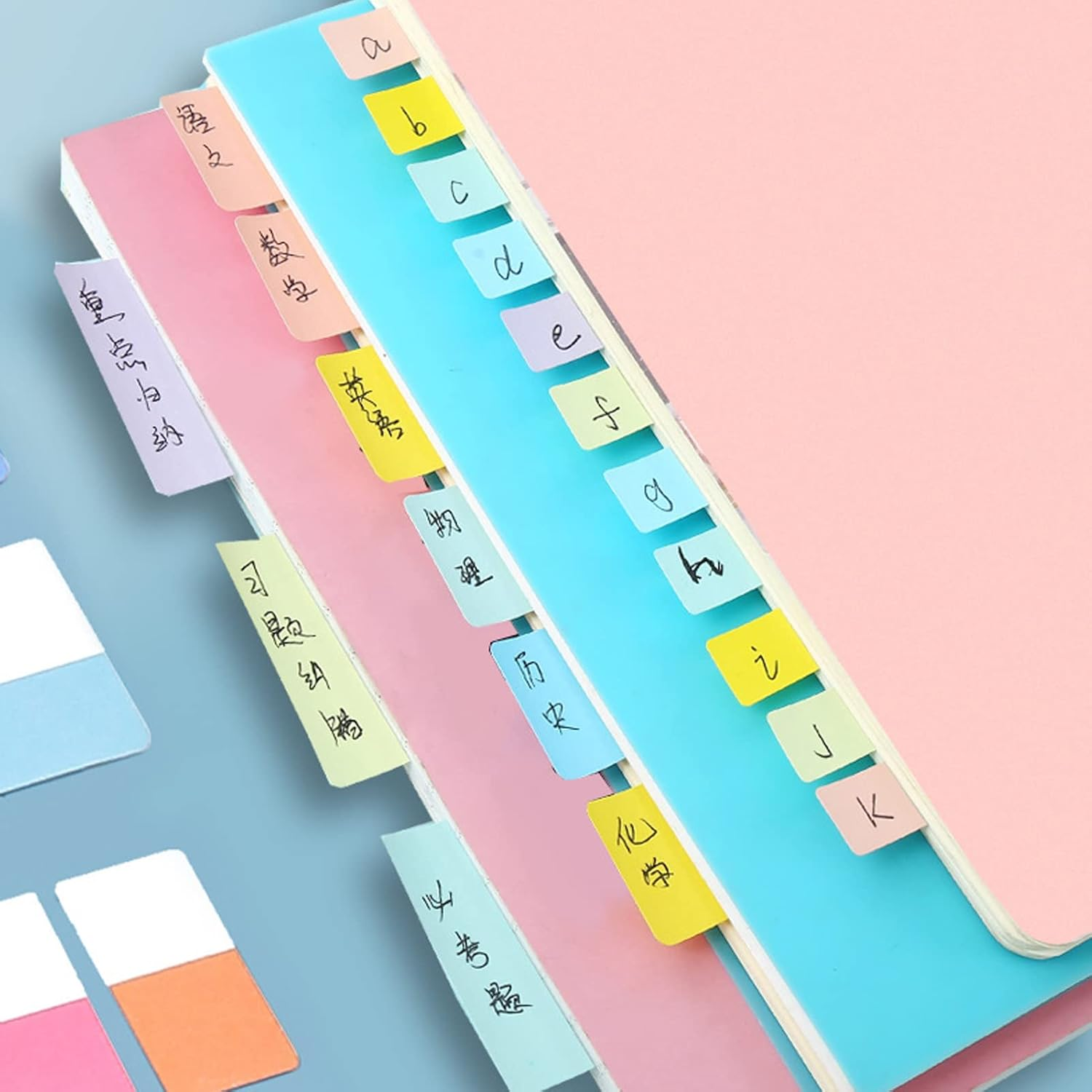 Pastel Sticky Notes Tabs, Transparent Sticky Tabs, Index Tabs, Sticky Notes Writable Annotation Tabs for Book Reading, File Classification, Book Tabs Flags, Label, Page Markers (Type B-L+M+S) image number 2