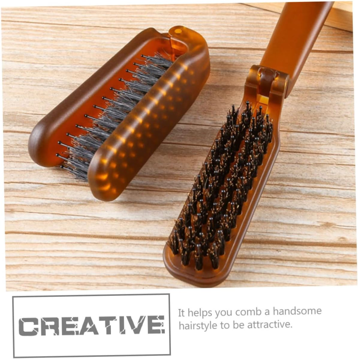 Anneome 2Pcs Portable Folding Combs Professional Travel Hair Combs for Salon and Hotel Use Ergonomic Design for Easy Styling and Comfort Durable Convenient Hair Accessories image number 1