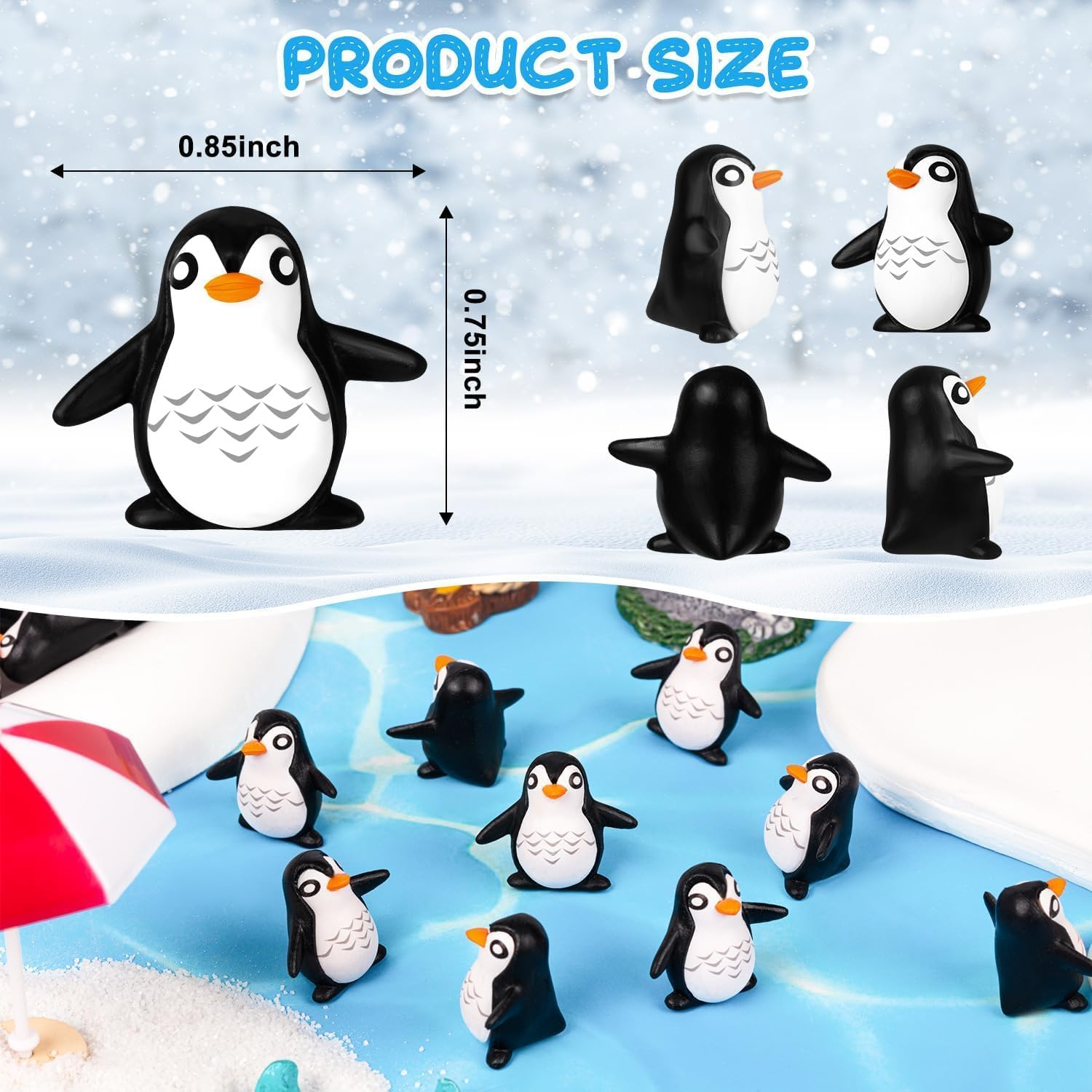 30 Pcs Mini Penguin, Mini Resin Penguin, Tiny Animals Miniature Figurines, Cute Cupcake Toppers Fairy Garden Miniature Landscape Ornaments for Home D&eacute;cor, Cake Decoration, DIY Crafts image number 2