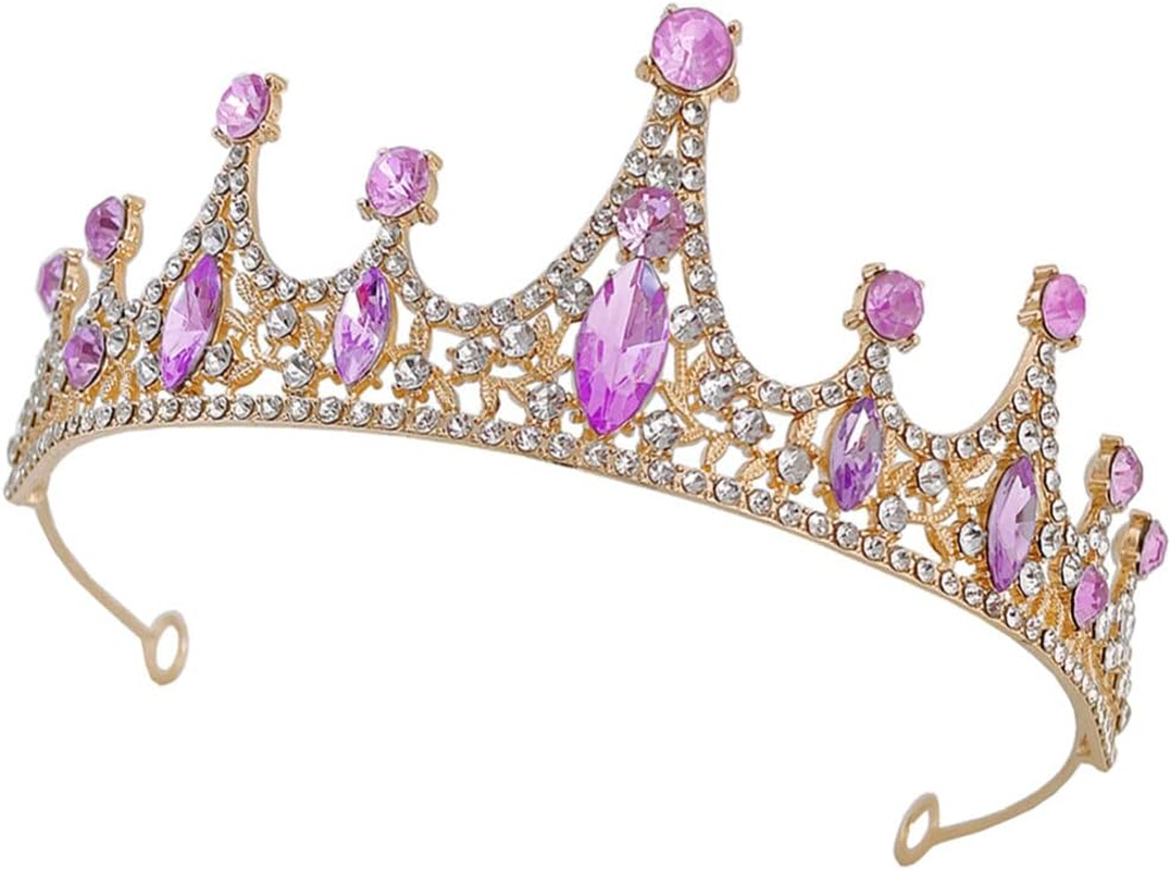 Girls Crystal Tiara Crown Silver Princess for Birthday Party Rhinestones Headbands Bride Wedding Headpieces for Girls(Sky Blue)