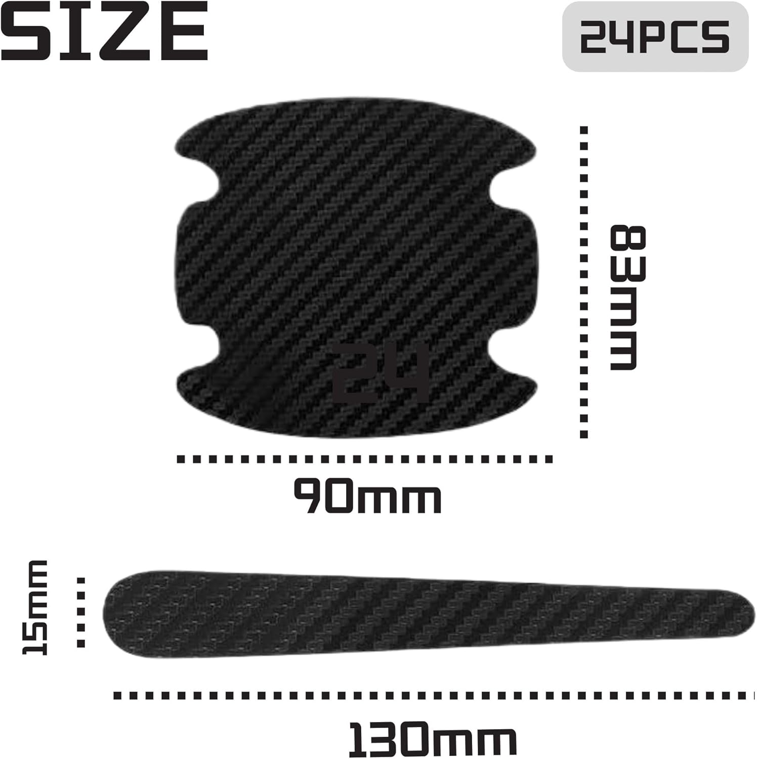 24PCS Carbon Fiber Car Door Handle Protectors, Car Door Handle Bowl Sticker, Reflective Cardoor Handle Paint Scratch Protector, Universal Anti-Scratch Guard Stickers Fit Most Cars image number 5