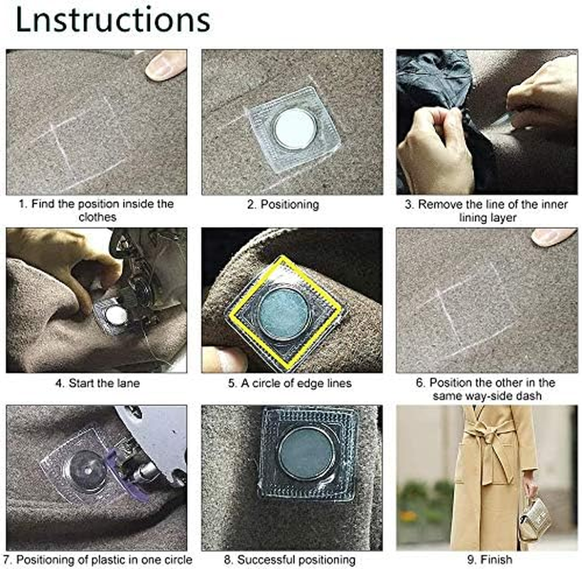 Wan 20 Pairs of Hidden Sewing Super Magnetic Snaps, PVC Wallet Closure Fasteners Snaps Magnet for Apparel Handbags Accessories DIY Craft Tools(1.4 Inch) White 095 image number 6