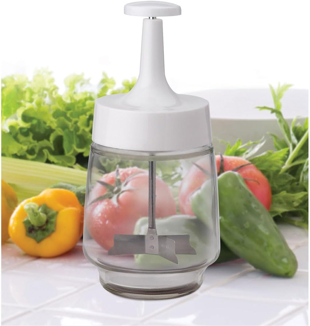 HIC Plain Edge Old Fashioned Onion Manual Food Chopper Onion Chopper Onion/Food Chopper White/Clear image number 2