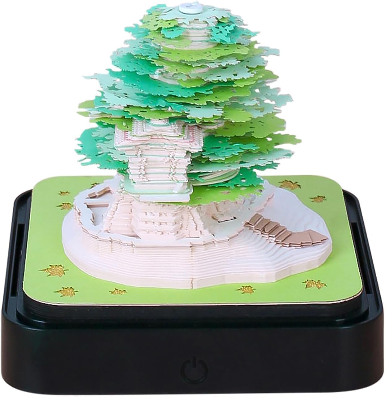 Time Piece Calendar 2024, 3D Memo Pad, Tree House Desk Calendar with Light, DIY Sticky Notes Paper Carving Art Convenience Post Notes Notepad, 3D Art Calendar, Creative Gift image number 2