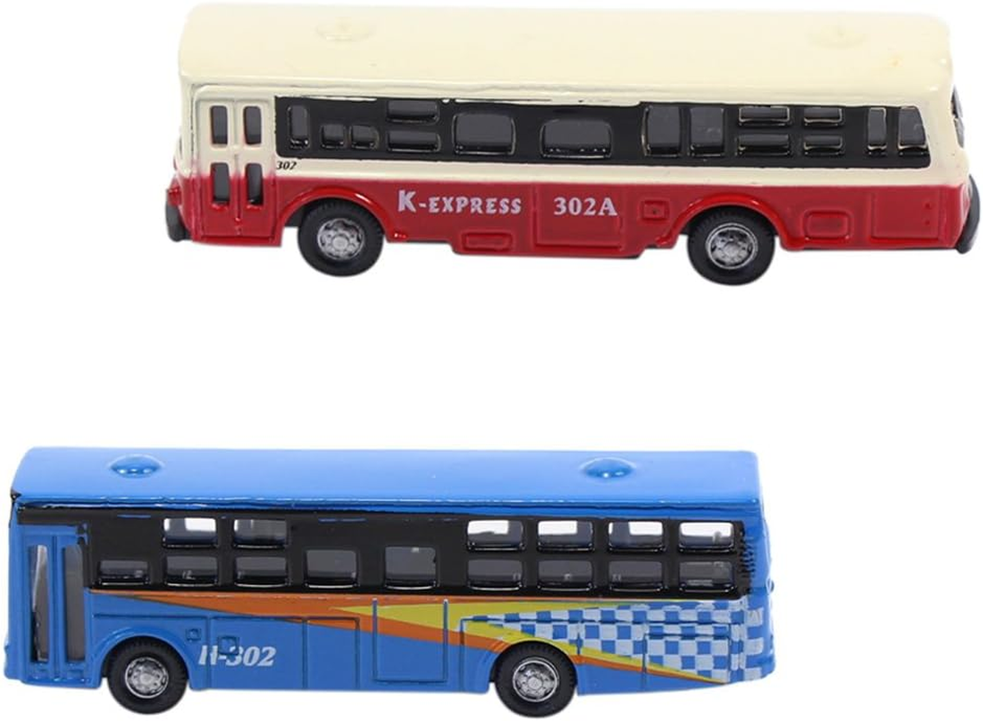 6Pcs Diecast Model Buses Car 1:160 N Scale Streetscape Layout Railway Scenery DIY Train Layout Model Accessories BS150 image number 2