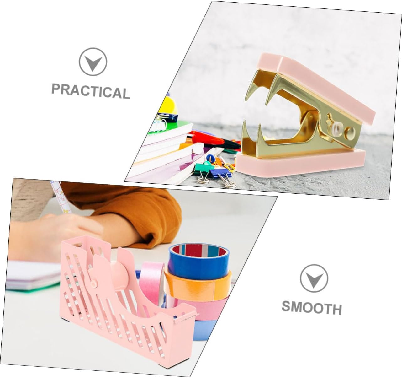 Ciieeo Sticky Tape Dispenser Automatic Staple Remover Tape Holder Stationery Set for Office Home Desk image number 3