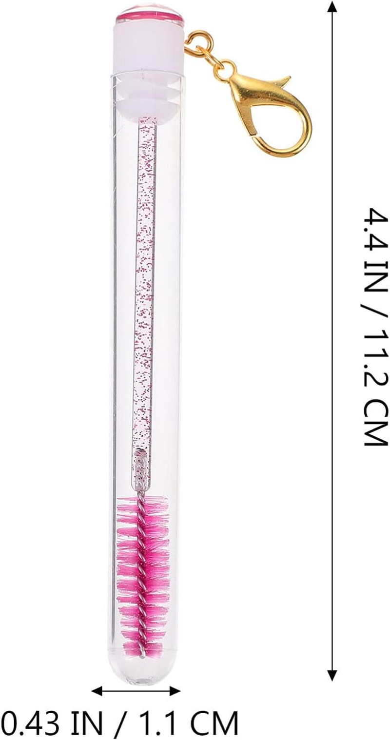 4Pcs Tube Mascara Brush Lash Brow Comb Mini Mascara Makeup Makeup Gadgets DIY Lash Wand Tubes Eye Extension Tool Empty Bottle Rosy Acrylic image number 1