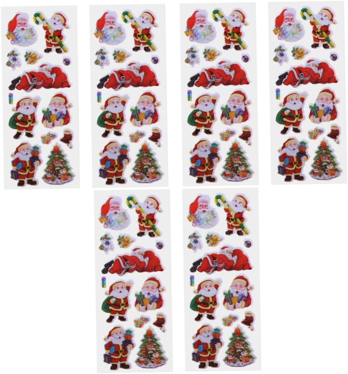Vaguelly 3Sets Christmas Present Stickers Set Santa Claus Tree Stickers DIY Holiday Decorations for Boys and Girls 20Sheets*3 image number 5
