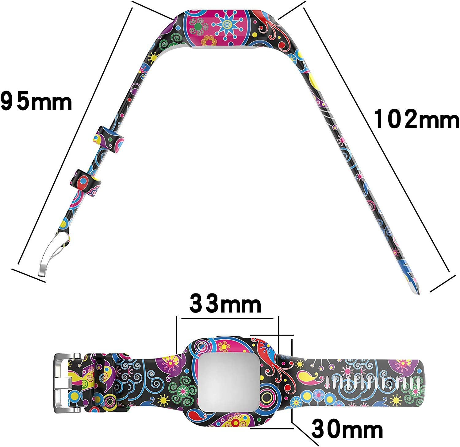 Intended for Garmin Vivofit JR 3 Bands for Kids 4+, Printing Pattern Soft Silicone Wristbands Sweat Resistant Bracelet Sport Strap for Vivofit Jr. 3 Fitness Tracker (5Color)