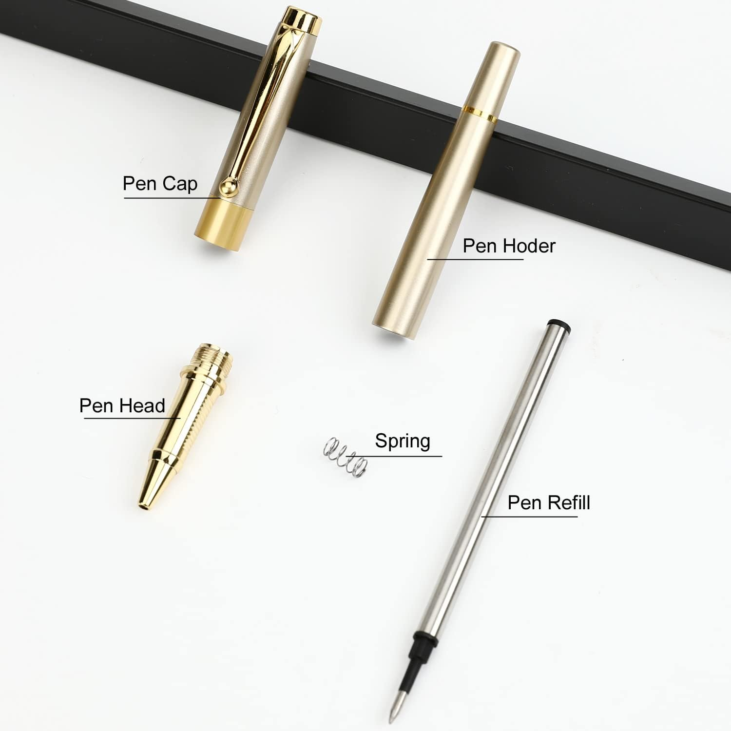 YIVONKA Ballpoint Pen Black Refill,Luxury Ballpoint Line Width 0.5Mm,Best Ball Pen Gift Set for Men & Women Professional Executive,Office,Nice Ballpens Classy Gift Box (Gold)