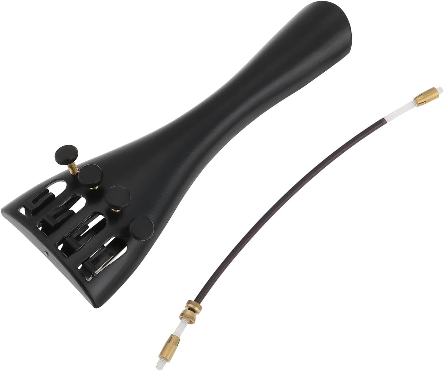 Create Idea 4/4 & 3/4 Violin Aluminum Alloy Tailpiece with 4 Fine Tuners, Black image number 6