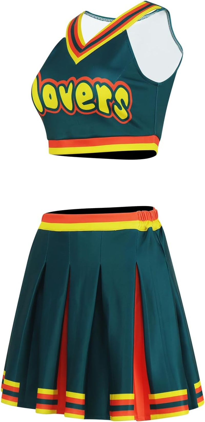 Cheerleader Costume for Women Crop Top Skirt Set Clovers Cheerleading Costume Halloween Cosplay Outfits Uniform image number 1