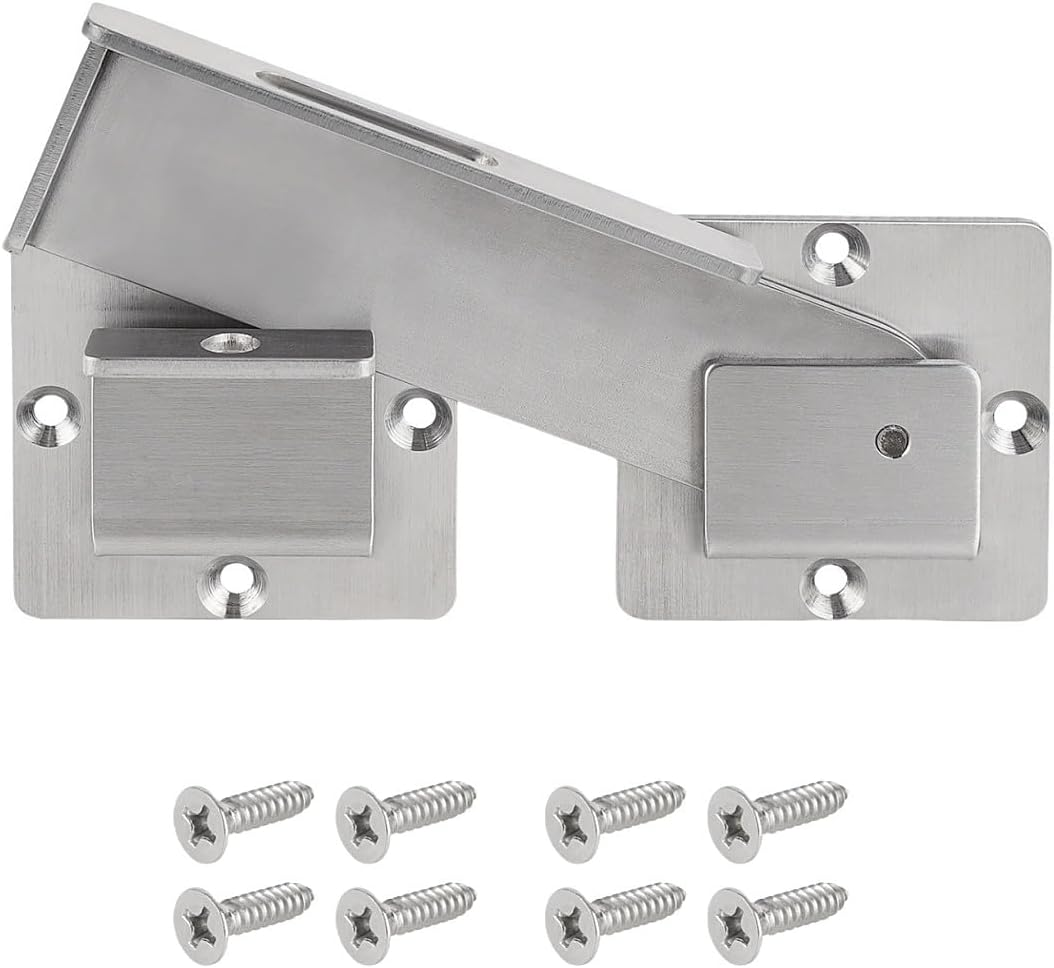 Flip Gate Latch with Padlock Hole,Stainless Steel Gate Latch for Fence, Heavy Duty Double Gate Latch for Wooden Fence,Swing and Sliding Open Gate,Barn Door, Shed, Vinyl Fence, Yard