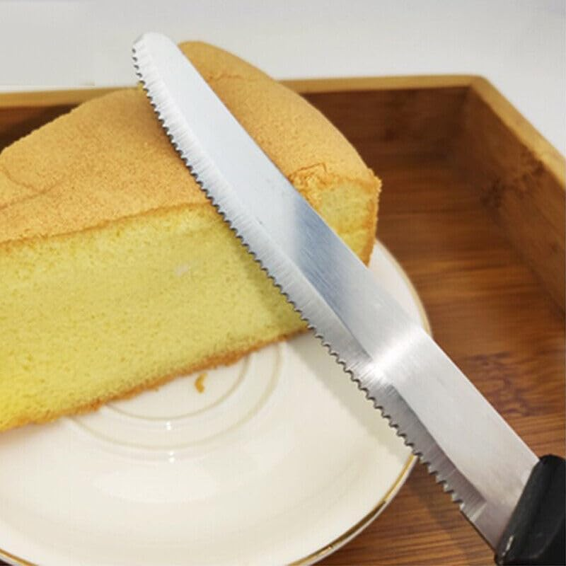 AIMALL 6 Pcs Steak Knives Dinner Set Stainless Steel Serrated Dishwasher Safe Knife - Durable Stainless Steel Serrated Blades with Non-Slip Black Polypropylene Handles image number 4