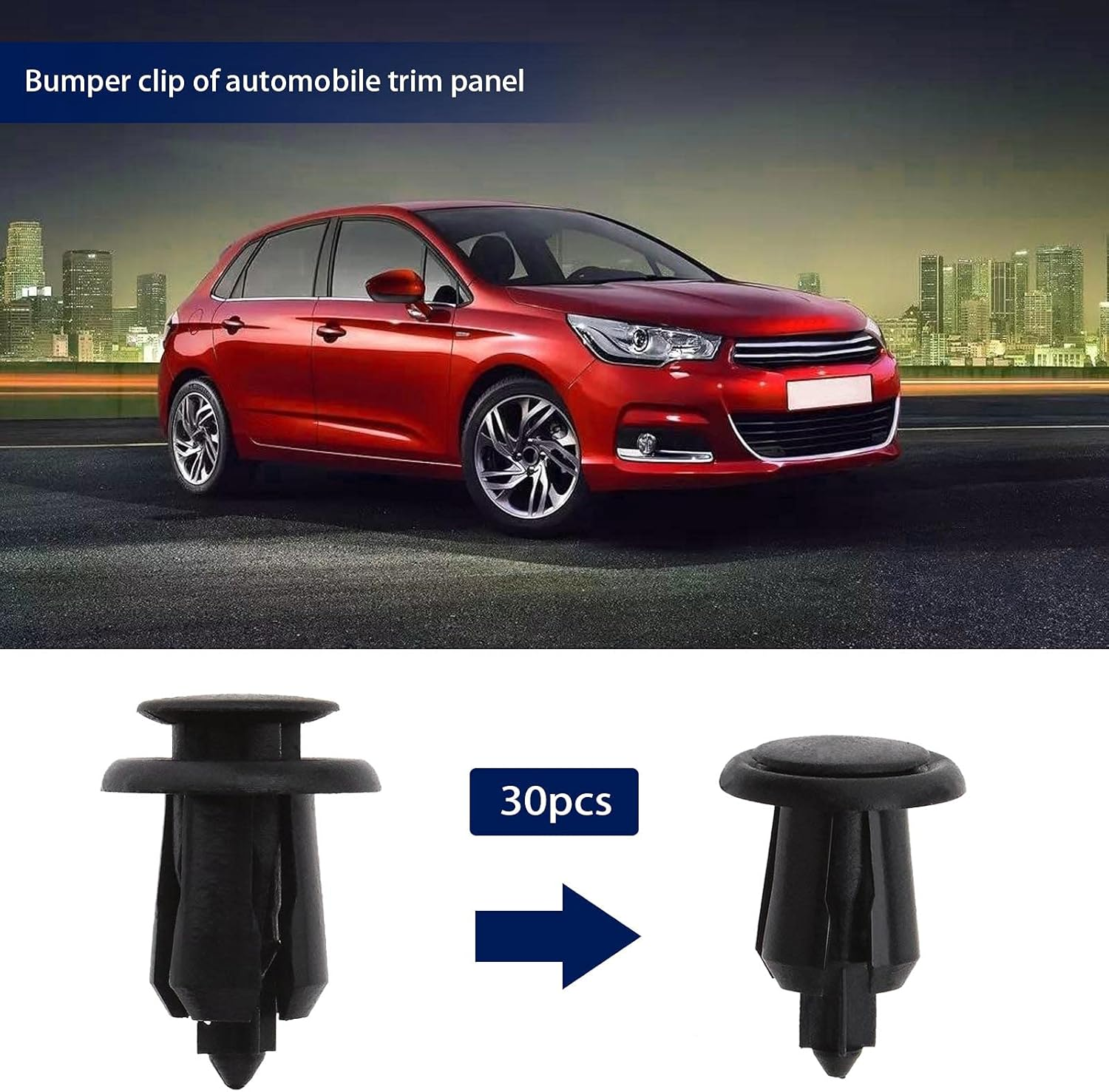 Emsea 30Pcs Plastic Trim Clips Black Fit 10Mm Hole for Automotive Car, Bumper, Interior, Panel image number 4