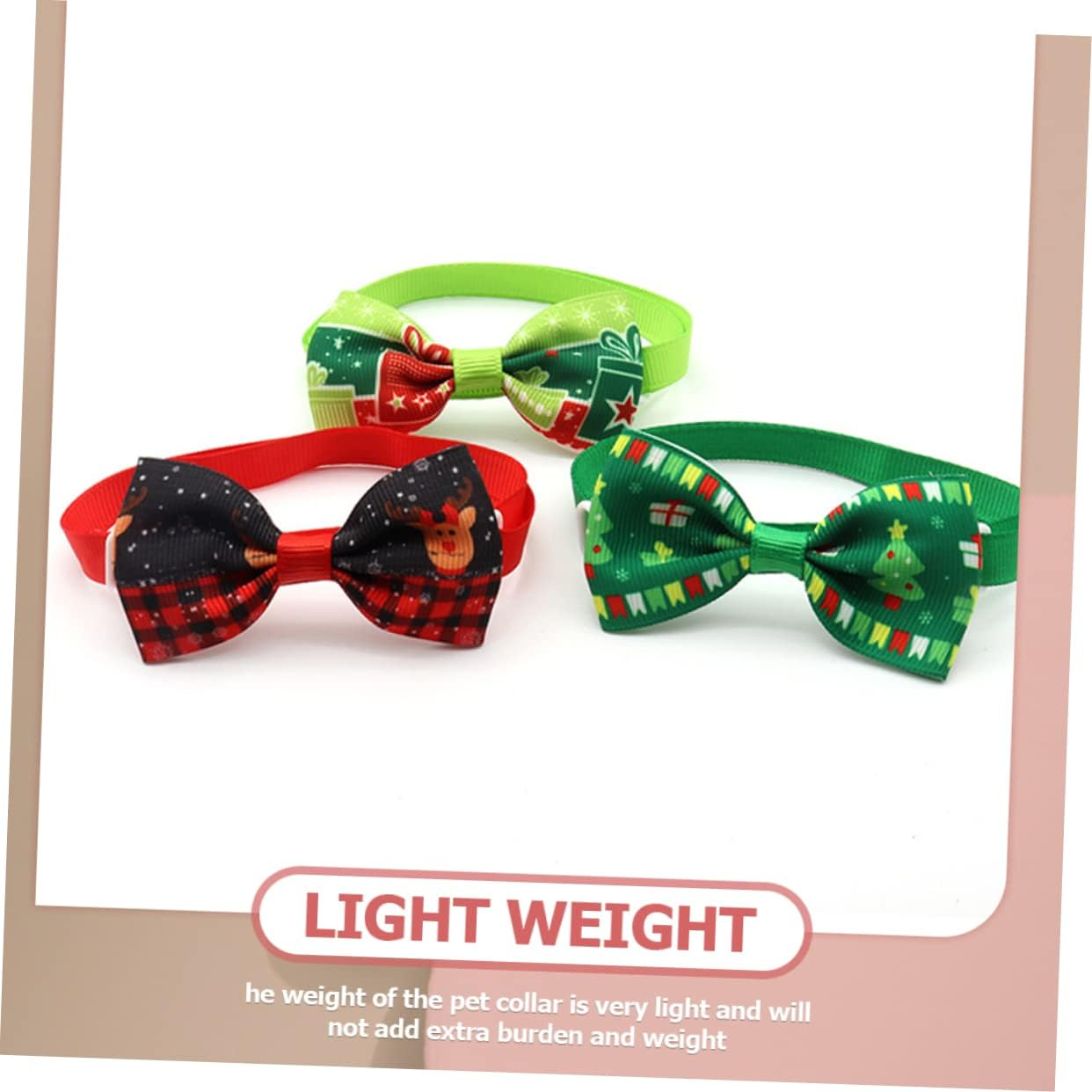 8Pcs Adjustable Christmas Pet Bow Ties Festive Pet Collars for Dogs and Cats Holiday Costume Accessories Unique Design for Christmas Parties image number 2