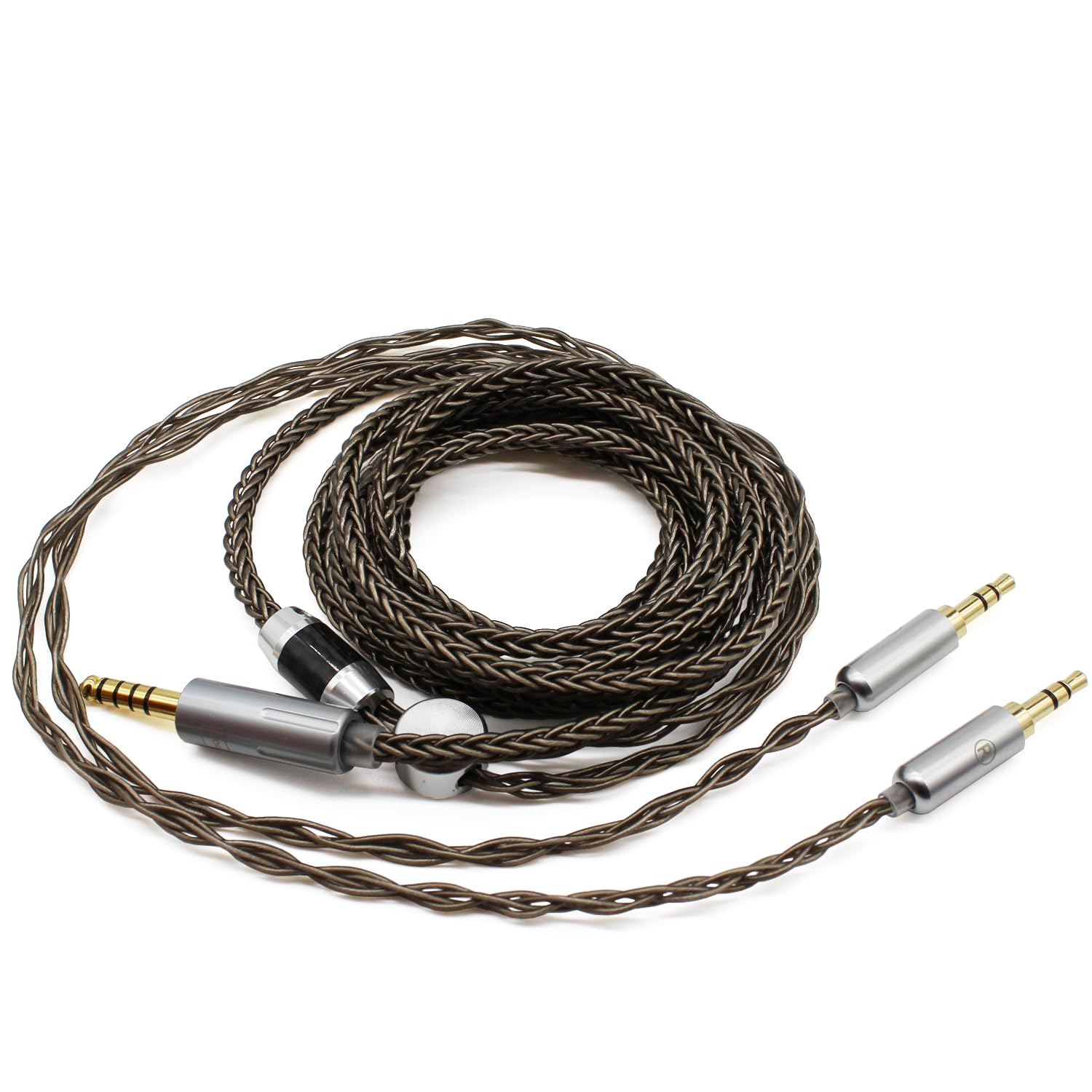 Youkamoo 4.4Mm Cable Compatible for Hifiman HE4XX, He-400I Headphones 8 Core Braided Silver Plated Replacement Audio Upgrade Cable (4.4Mm to Dual 3.5Mm Male Version) image number 2