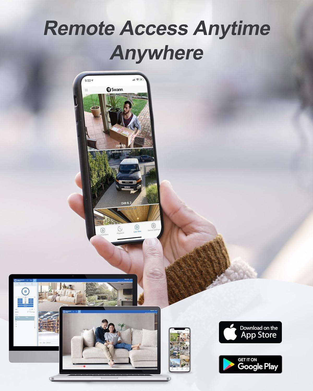 Swann Home Security Camera with 1080P White Dome Camera PIR Motion Sensor,Indoor and Outdoor Waterproof DVR Surveillance Camera Systems,Color Night Vision,Heat Motion Detection (Pack of 1) image number 4