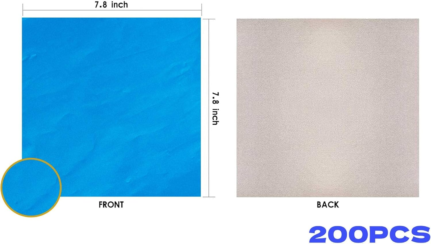 200Pcs Candy Bar Wrappers, 7.8&rdquo; Square Chocolate Bar Wrappers Blue Foil Wrapper Aluminum Individual Packaging Sheets for 4 July Baby Shower Birthday Party Gifts image number 3