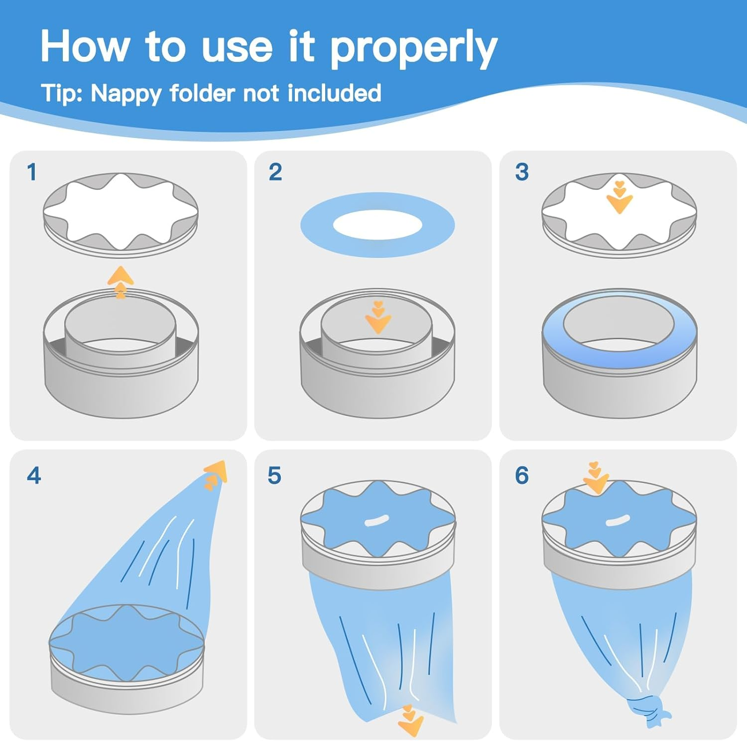 EDIMENS 9 Pack Nappy Bin Refill Bags Compatible with Tommee Tippee Twist and Click Refill, Max Odor Lock and Germ Protection, 4.5M Newborn Baby Diaper Pail Liner, Cassette Not Included image number 1