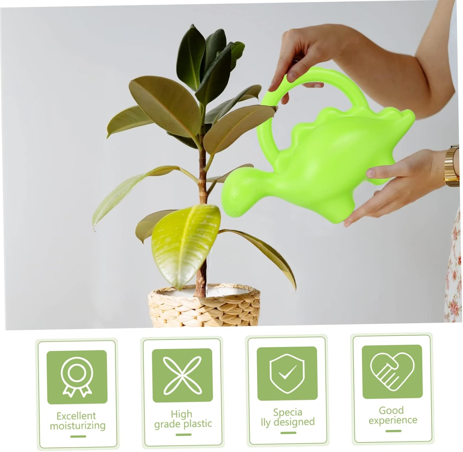 Dinosaur-Shaped Plant Watering Can for Boys and Girls 2Pcs Small Garden Watering Kettles in Green and Blue for Indoor and Outdoor Gardening image number 2