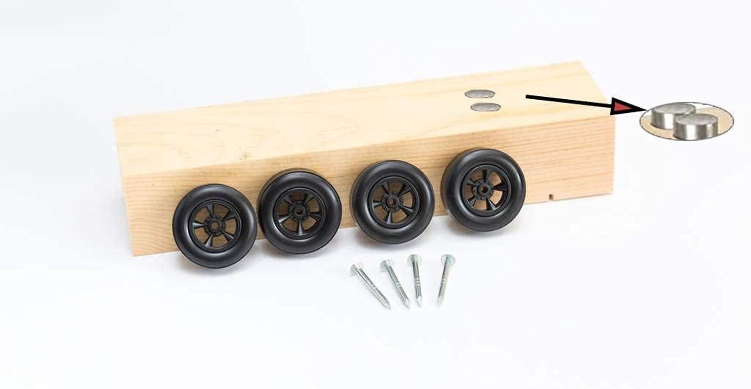 3.25 Ounce Cylindrical Tungsten Weights Steel Weights for Pinewood Derby Cars, 4 Different Sizes of Cylinders with Case to Speed up Your Car