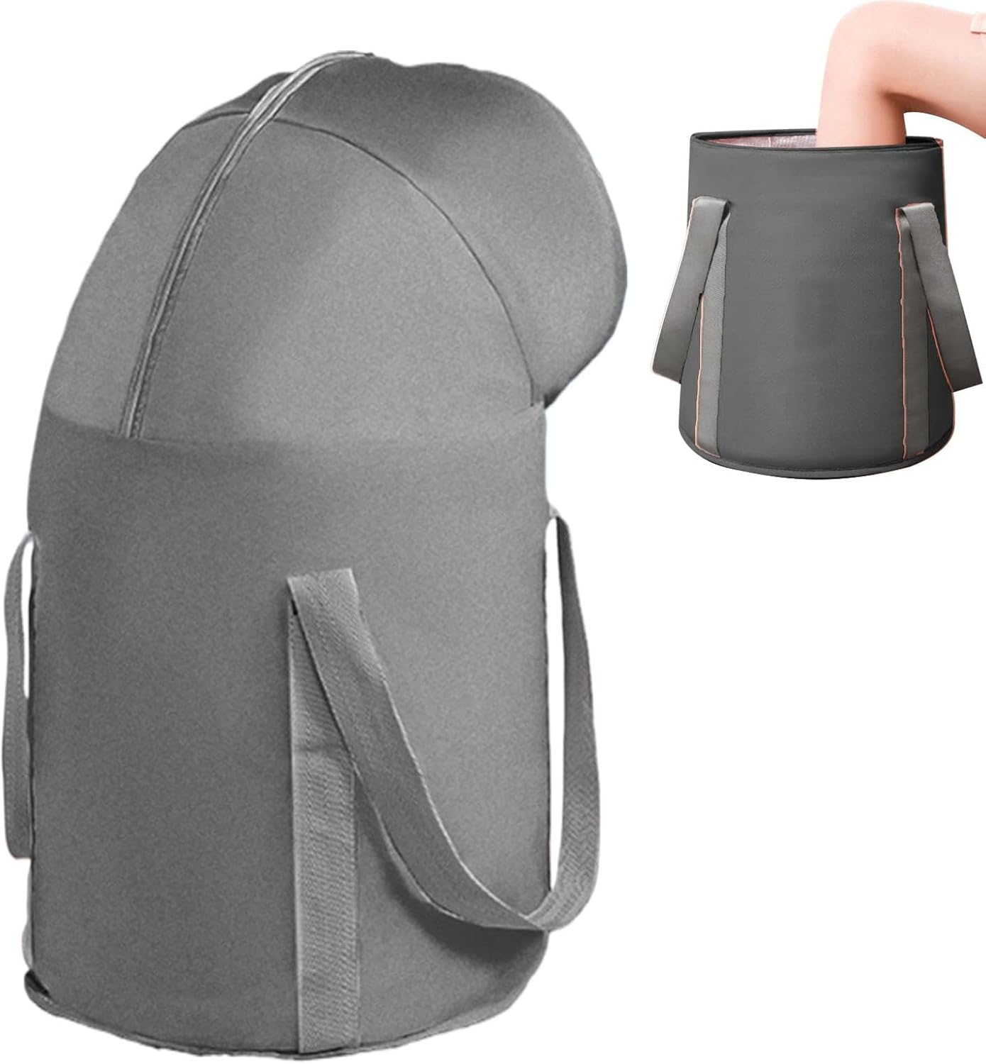 Foot Bath Bucket, Foldable Foot Wash Bag Foot Bath Basin with Knee Cover, Foot Spa Tub Bag Foot Spa Bucket, Foot Bucket Pedicure for Camping, Laundry, Travel