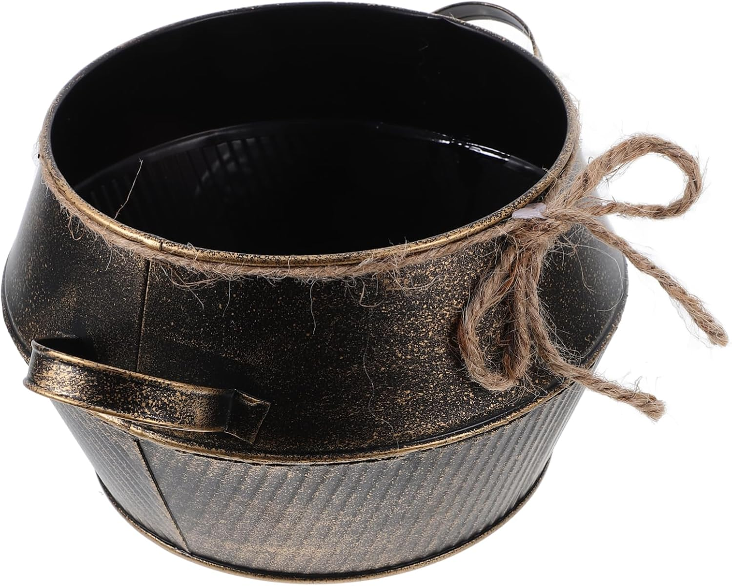 Vintage Iron Planter Creative Flower Pot Decorative Plant Pots with Handles for Home